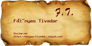 Fényes Tivadar névjegykártya