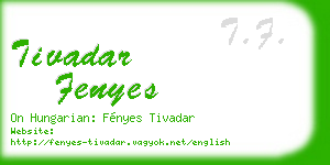 tivadar fenyes business card