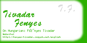 tivadar fenyes business card